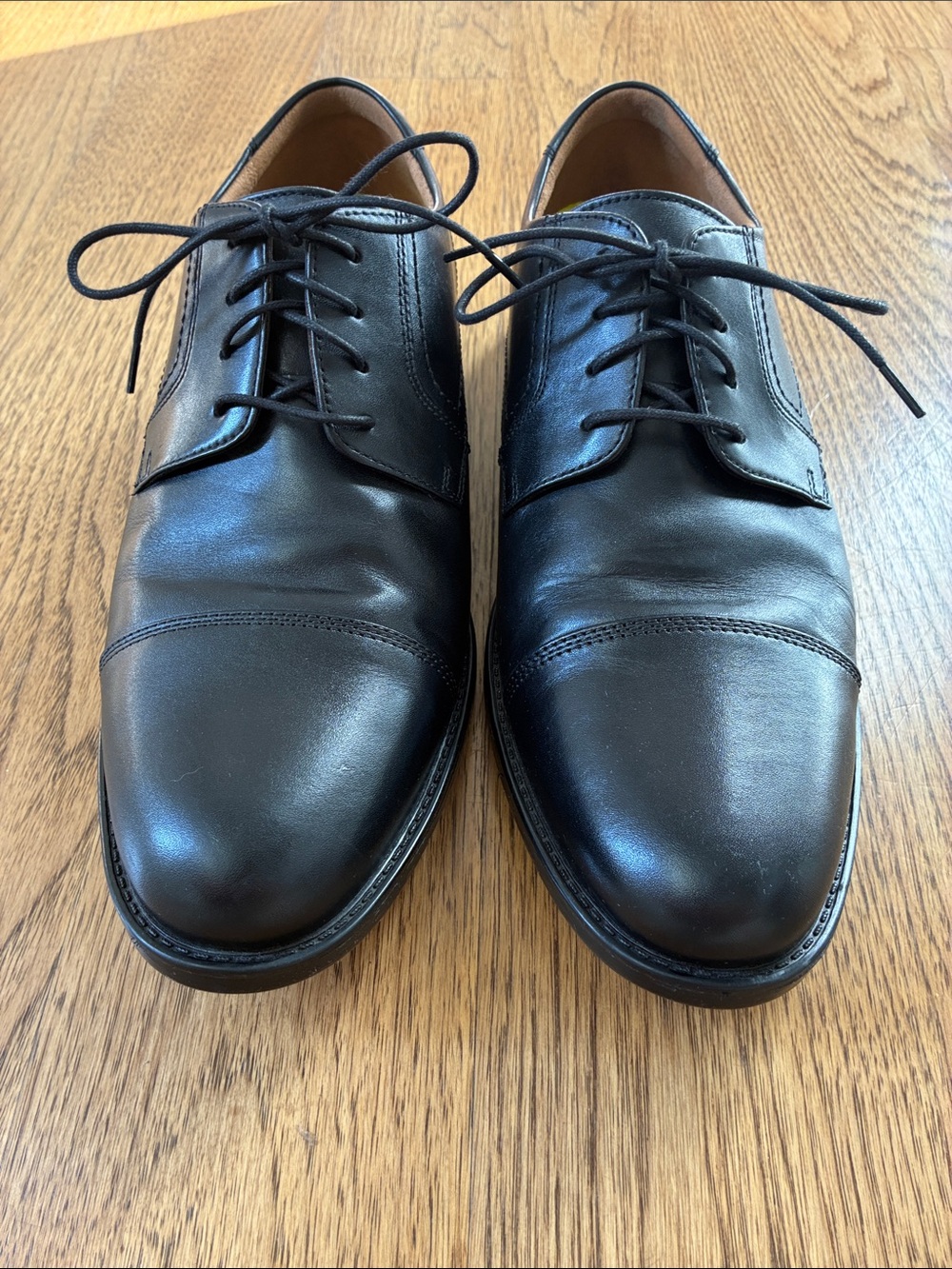 Florsheim Black Leather Cap-Toe Derby Dress Shoes